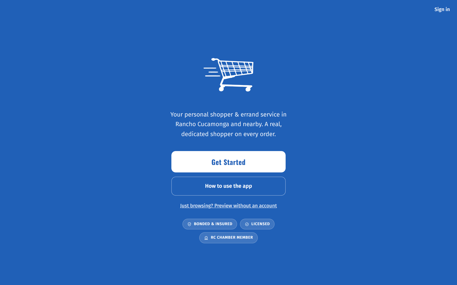 Screenshot of the Shop with Aaron Web App website